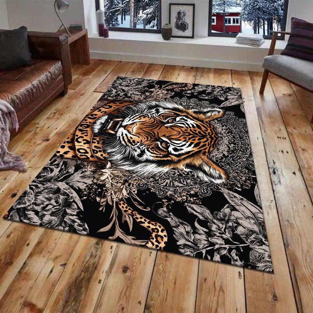 Alfombra de área con diseño animal en 3D