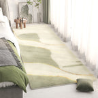 Alfombra de área con diseño de paisaje abstracto