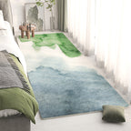 Alfombra de área con diseño de paisaje abstracto
