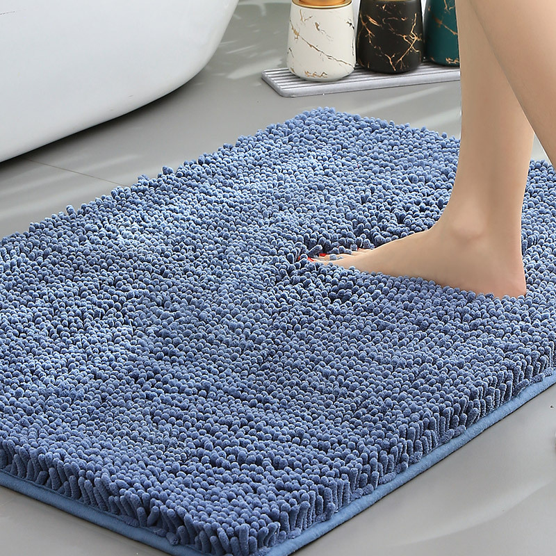 Alfombra de baño antideslizante de felpa chenilla — Pelo grueso de microfibra, superficie absorbente
