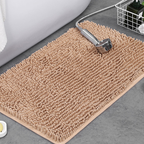 Alfombra de baño antideslizante de felpa chenilla — Pelo grueso de microfibra, superficie absorbente