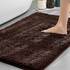 Alfombra de baño antideslizante de felpa chenilla — Pelo grueso de microfibra, superficie absorbente