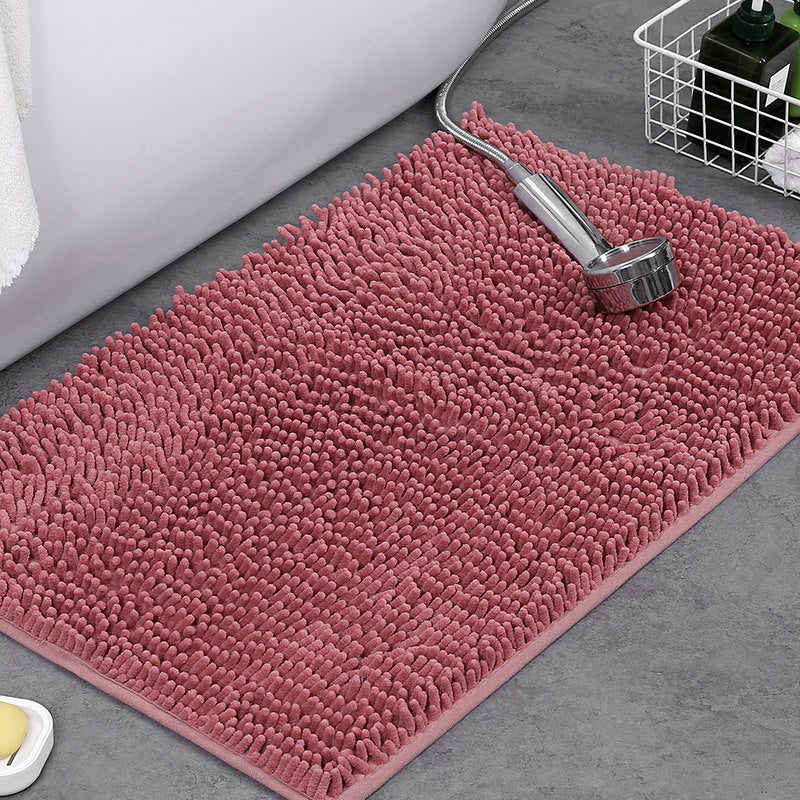 Alfombra de baño antideslizante de felpa chenilla — Pelo grueso de microfibra, superficie absorbente
