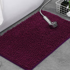 Alfombra de baño antideslizante de felpa chenilla — Pelo grueso de microfibra, superficie absorbente