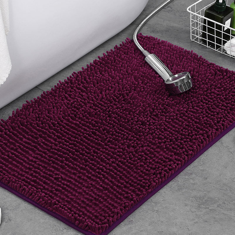 Alfombra de baño antideslizante de felpa chenilla — Pelo grueso de microfibra, superficie absorbente