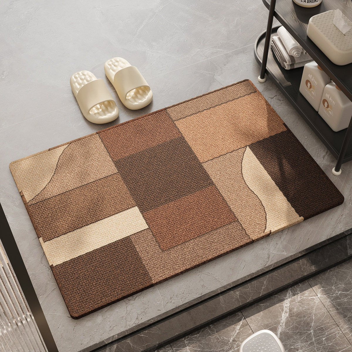 Alfombra de baño decorativa con diseño patchwork