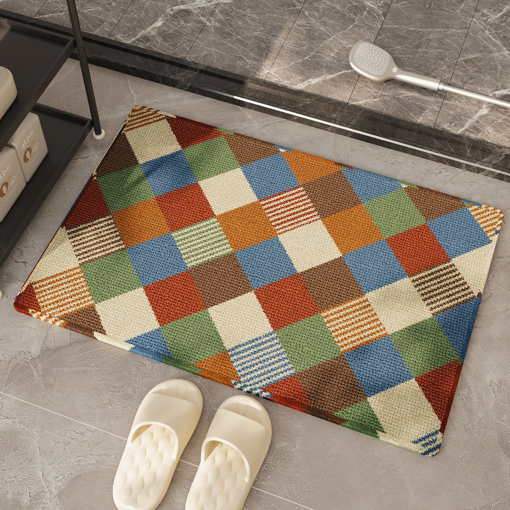 Alfombra de baño decorativa con diseño patchwork