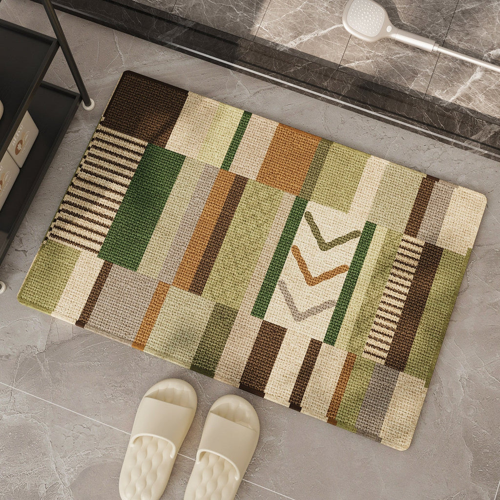 Alfombra de baño decorativa con diseño patchwork
