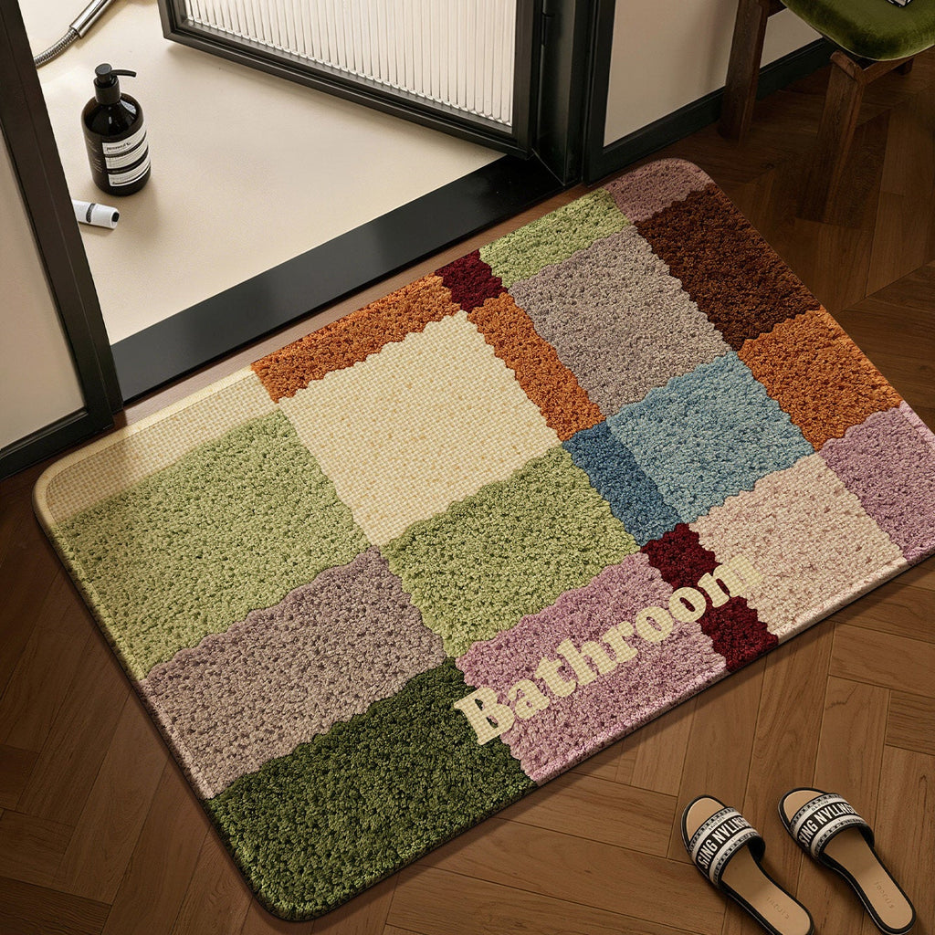 Alfombra de baño decorativa con diseño patchwork