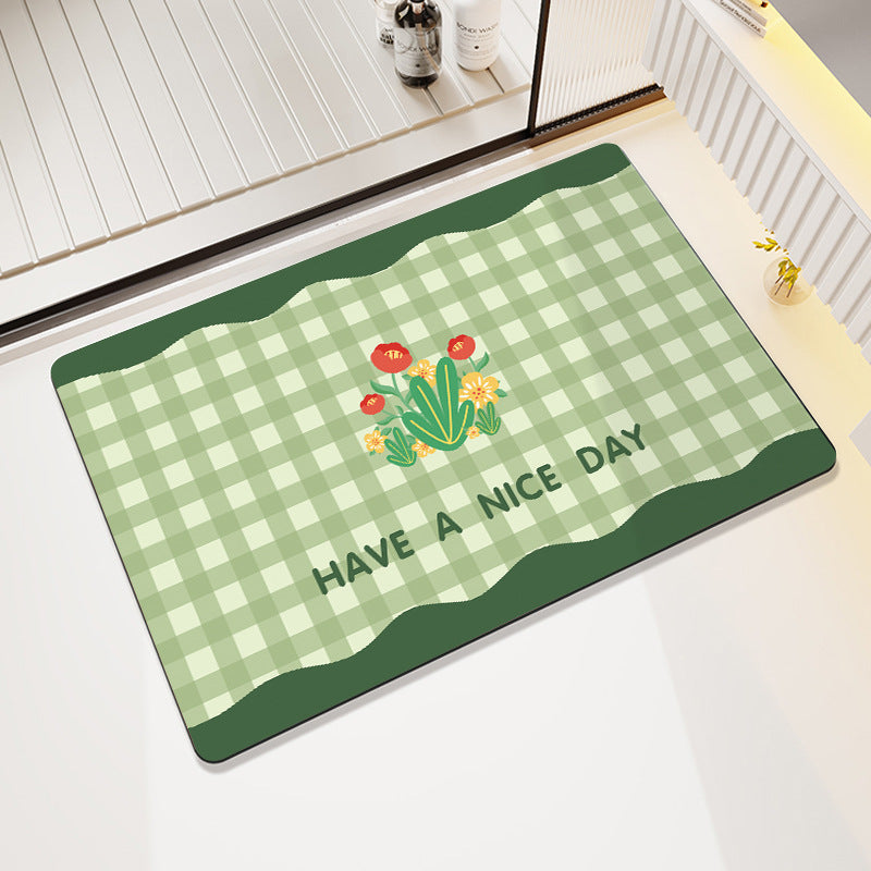 Alfombra de baño decorativa con mensaje positivo