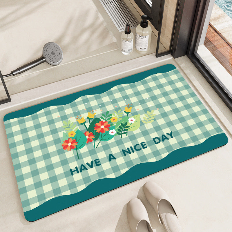 Alfombra de baño decorativa con mensaje positivo
