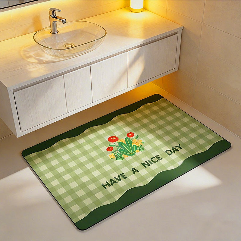 Alfombra de baño decorativa con mensaje positivo