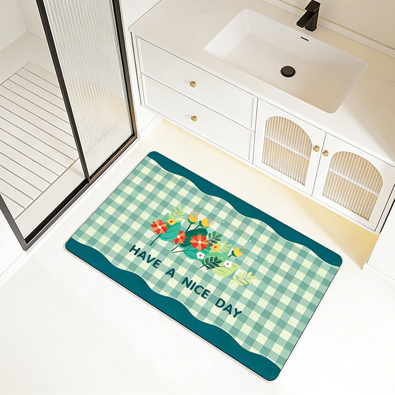 Alfombra de baño decorativa con mensaje positivo