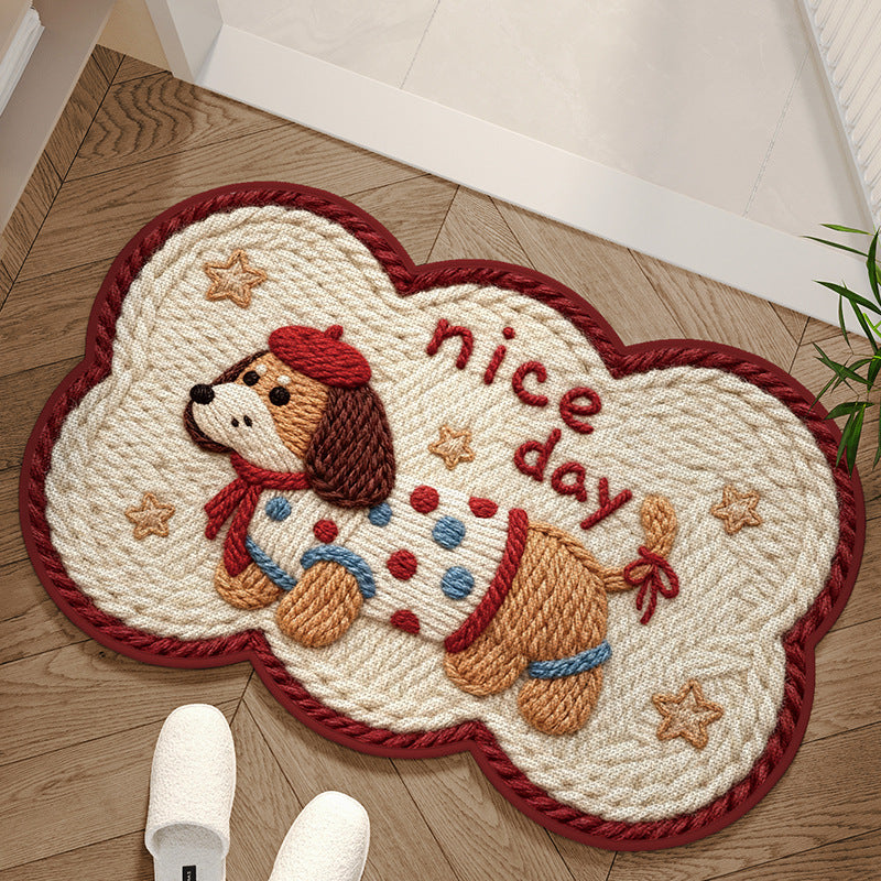Alfombra decorativa con diseño de perro adorable