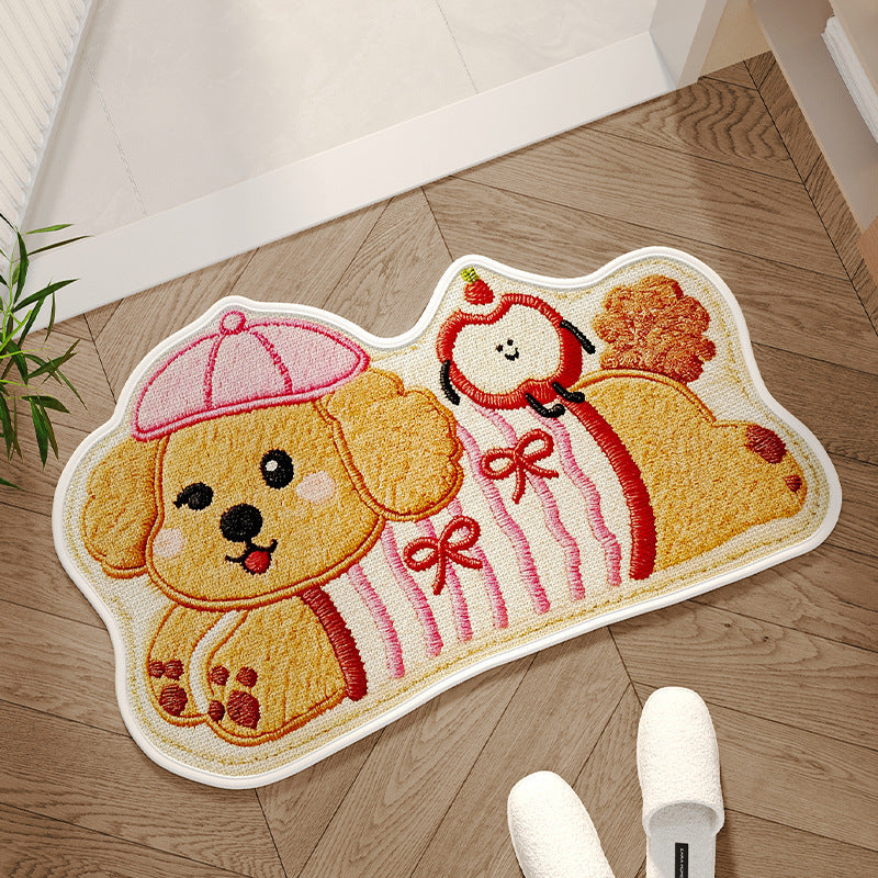 Alfombra decorativa con diseño de perro adorable