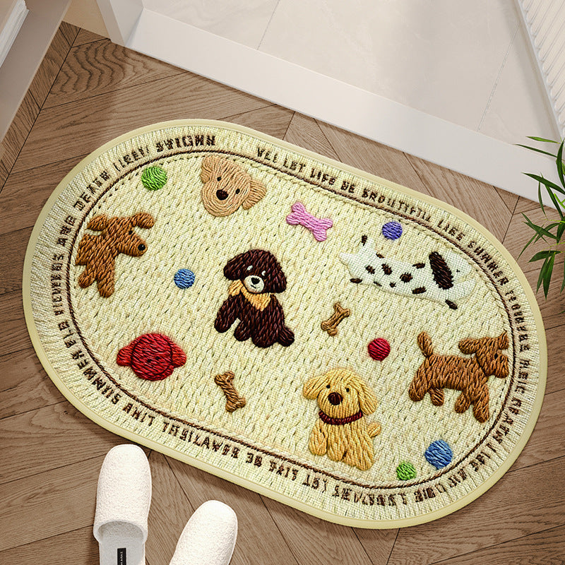 Alfombra decorativa con diseño de perro adorable
