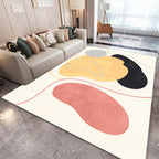 Alfombra moderna abstracta beige de poliéster antideslizante para salón
