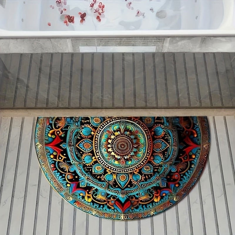 Alfombra redonda artística con diseño mandala