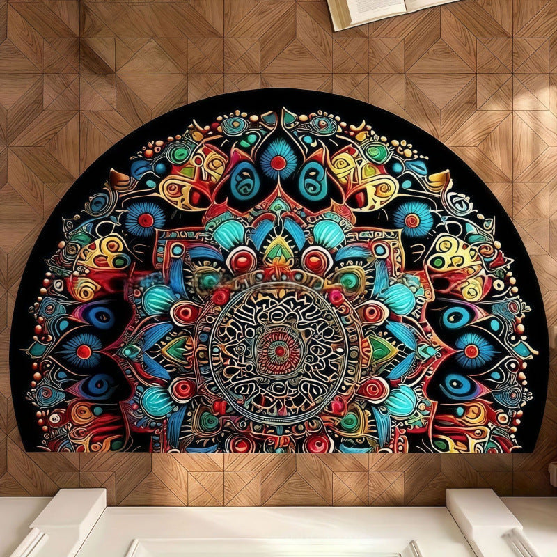 Alfombra redonda artística con diseño mandala