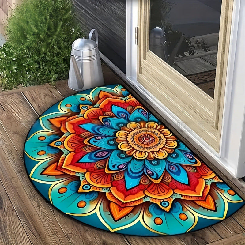 Alfombra redonda artística con diseño mandala