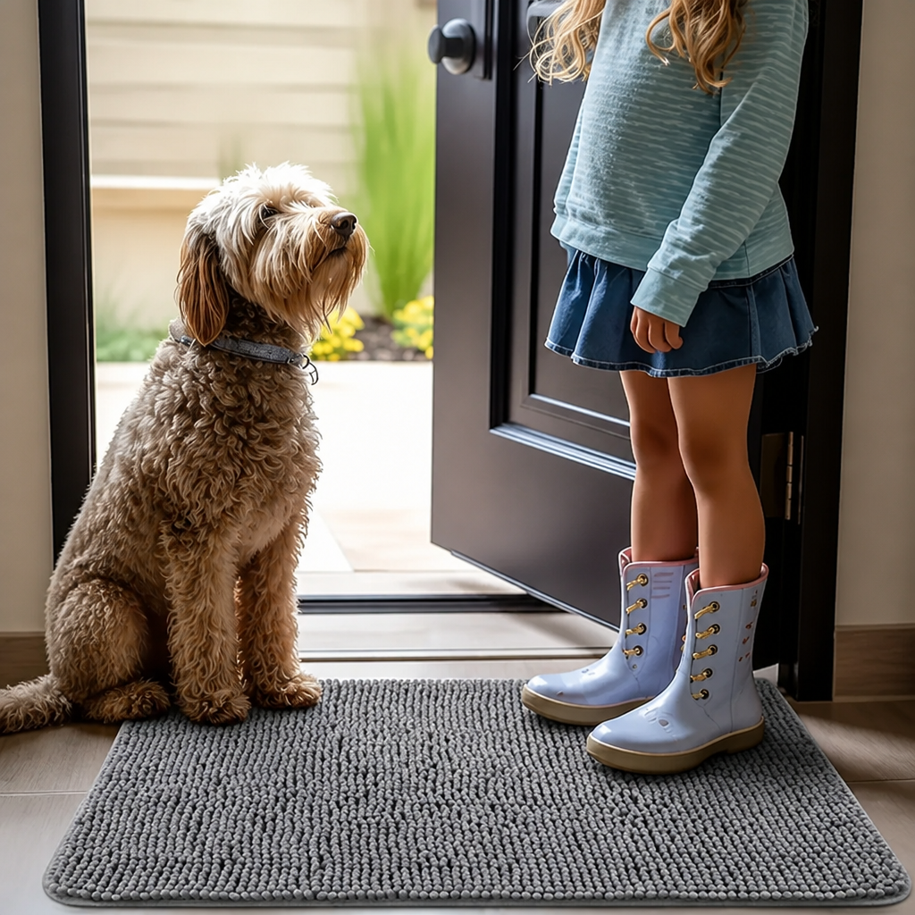 Alfombrilla absorbente de microfibra de secado rápido y antideslizante para perros