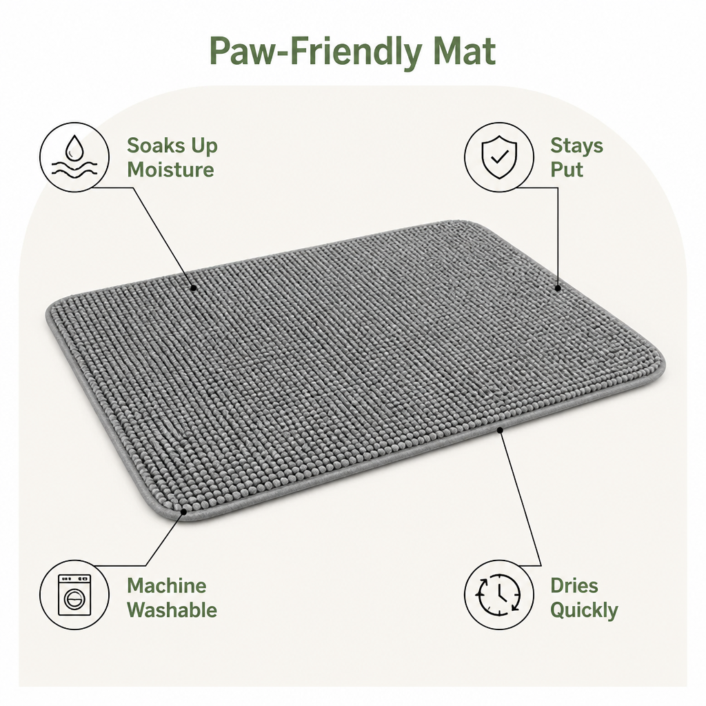 Alfombrilla absorbente de microfibra de secado rápido y antideslizante para perros