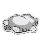 Alfombrilla de baño con forma de gato de felpa con base antideslizante y acolchado de espuma