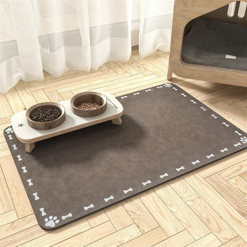Alfombrilla extragrande impermeable de silicona para comedero de mascotas con base antideslizante
