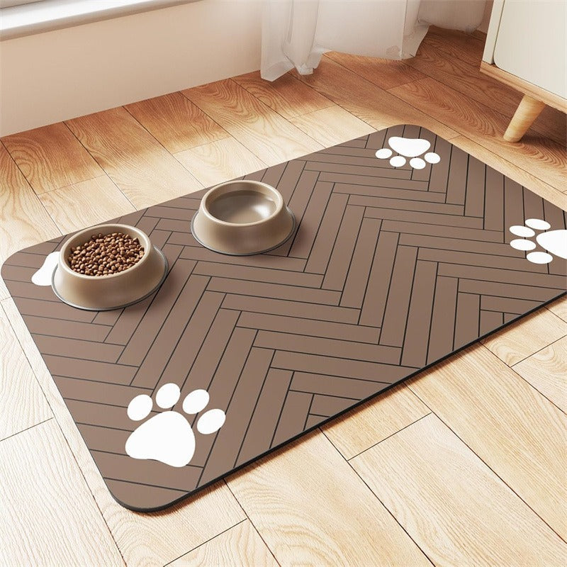 Alfombrilla extragrande impermeable de silicona para comedero de mascotas con base antideslizante