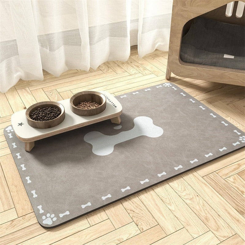 Alfombrilla extragrande impermeable de silicona para comedero de mascotas con base antideslizante
