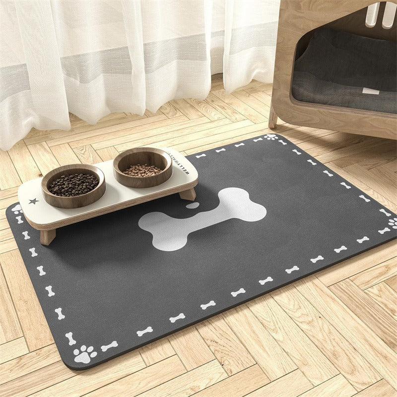Alfombrilla extragrande impermeable de silicona para comedero de mascotas con base antideslizante