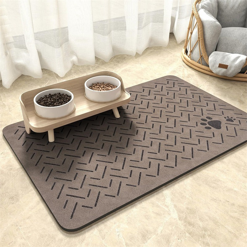 Alfombrilla extragrande impermeable de silicona para comedero de mascotas con base antideslizante