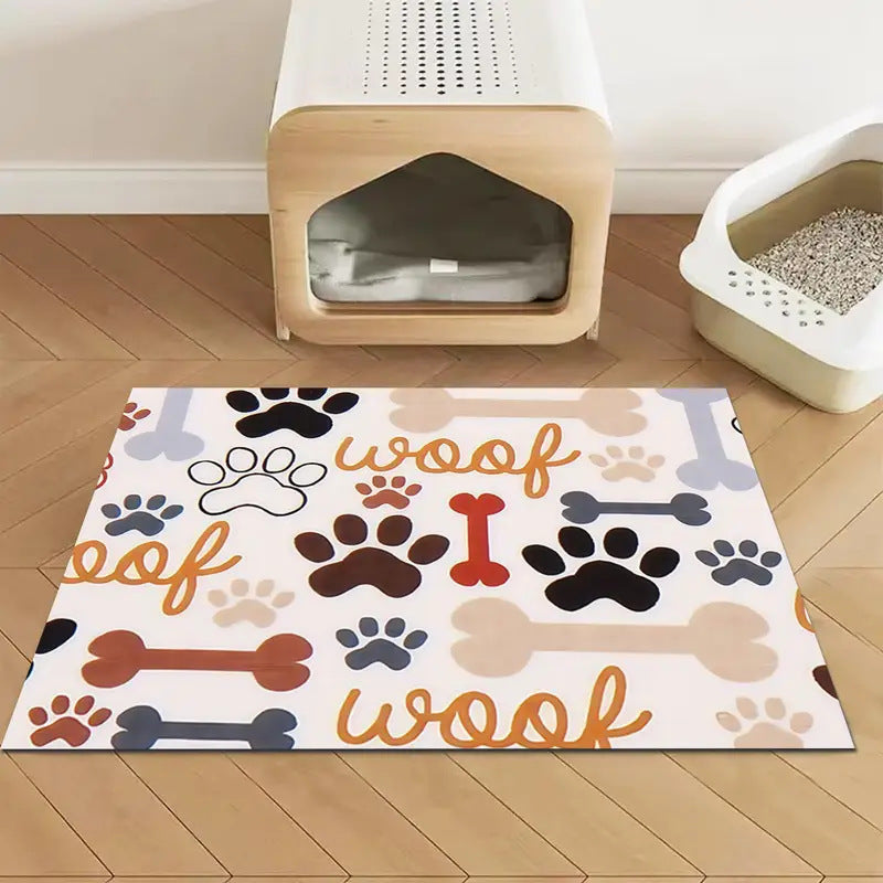 Alfombrilla extragrande impermeable de silicona para comedero de mascotas con base antideslizante