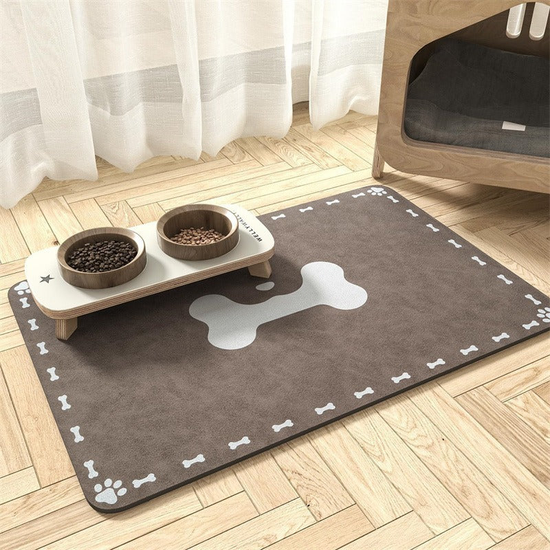 Alfombrilla extragrande impermeable de silicona para comedero de mascotas con base antideslizante