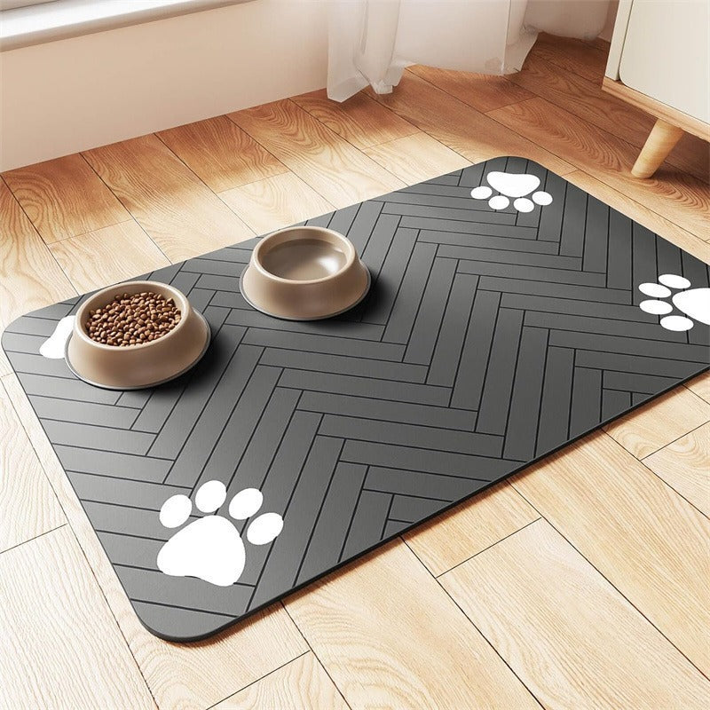 Alfombrilla extragrande impermeable de silicona para comedero de mascotas con base antideslizante