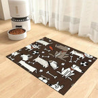 Alfombrilla extragrande impermeable de silicona para comedero de mascotas con base antideslizante