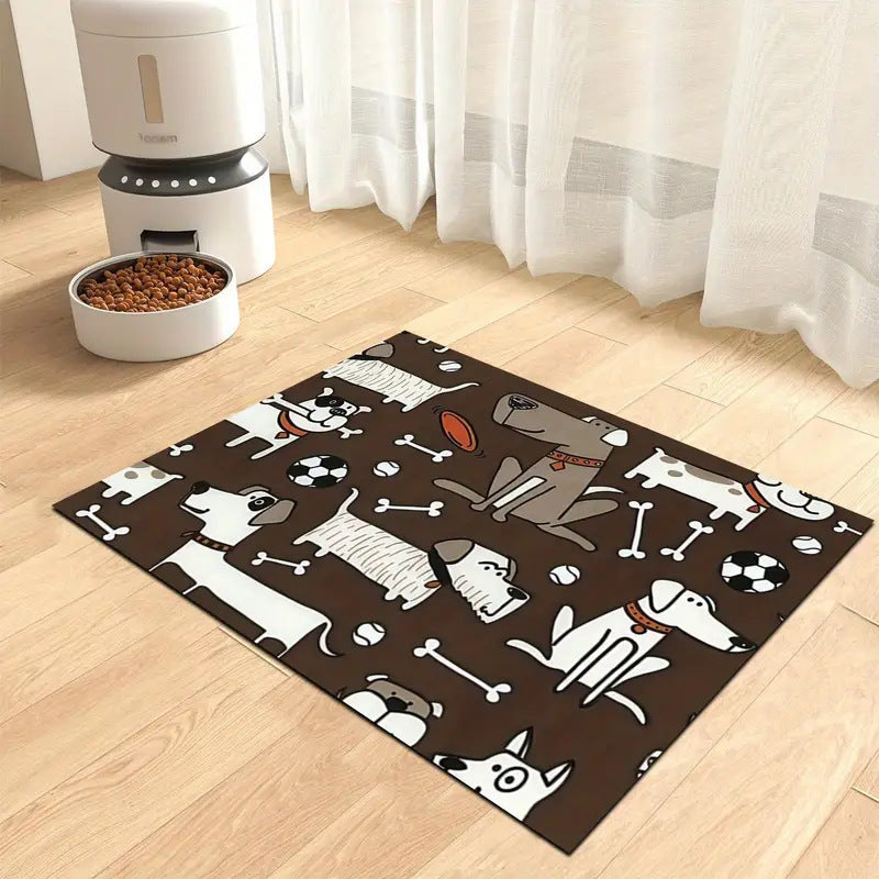 Alfombrilla extragrande impermeable de silicona para comedero de mascotas con base antideslizante