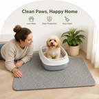Alfombrilla para arena de gato de doble capa con diseño de panal e impermeable