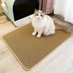 Alfombrilla para arena de gato de doble capa con diseño de panal e impermeable