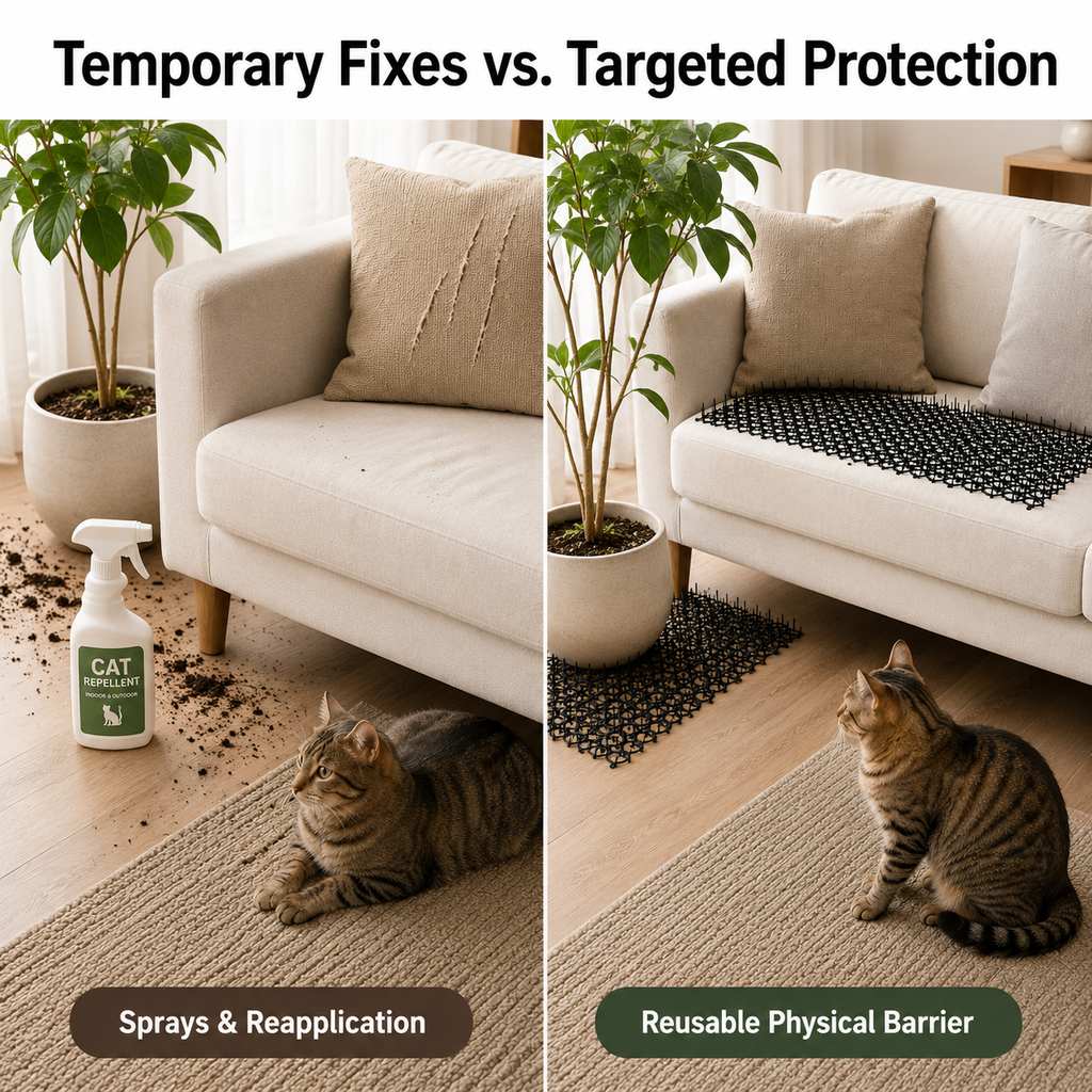 Alfombrillas Modulares Disuasorias para Gatos – Protege Sofás y Jardines de Arañazos y Excavaciones