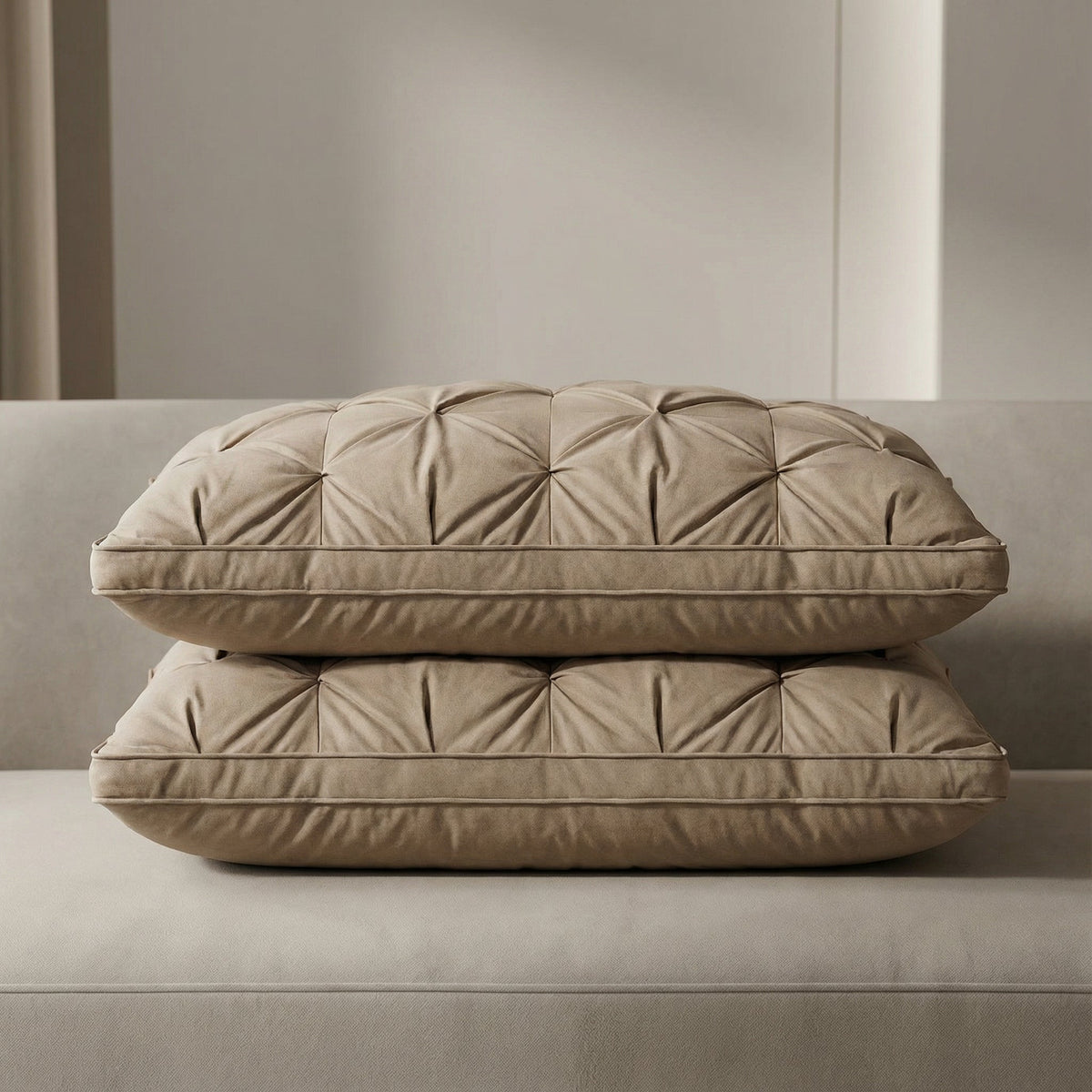 Almohada de plumón lujosa | Soporte suave para un sueño reparador | Funda de algodón transpirable