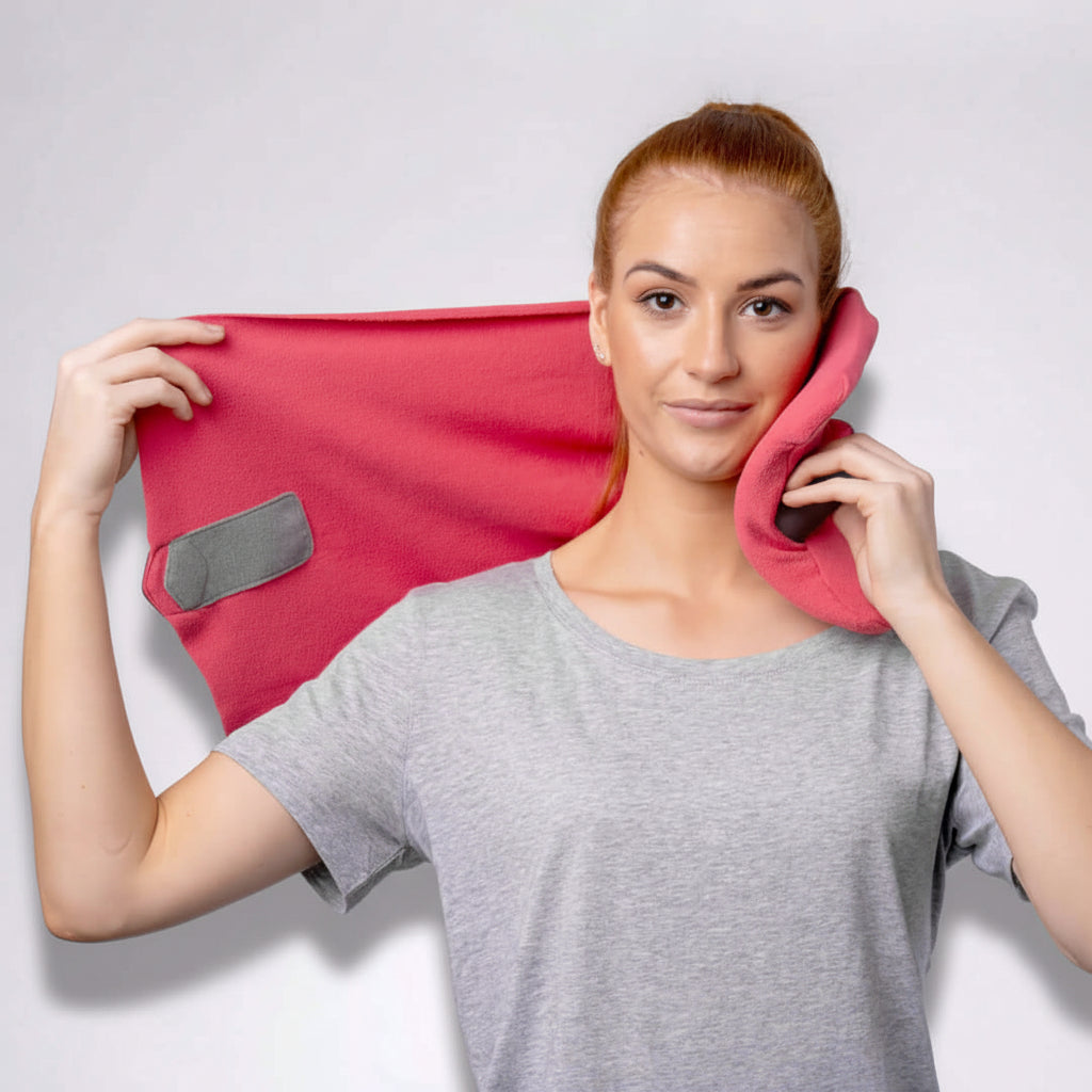 Almohada de viaje para cuello con soporte envolvente para avión y coche
