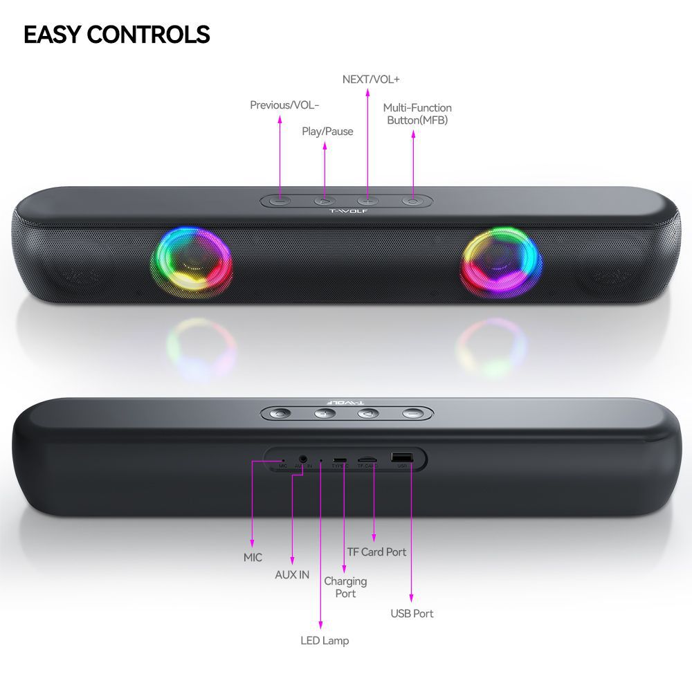 Altavoz Bluetooth con iluminación RGB