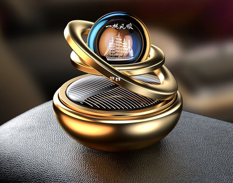 Ambientador solar para coche con rotación 360° y diseño premium