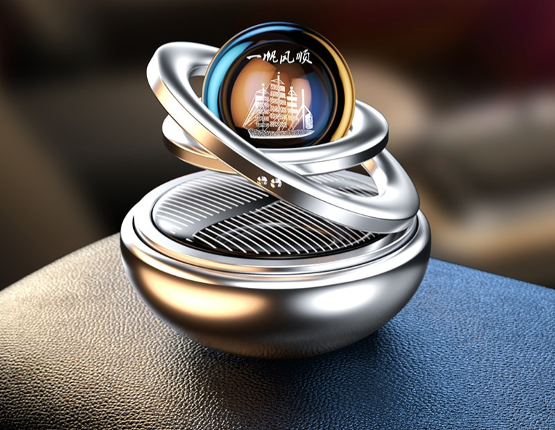 Ambientador solar para coche con rotación 360° y diseño premium