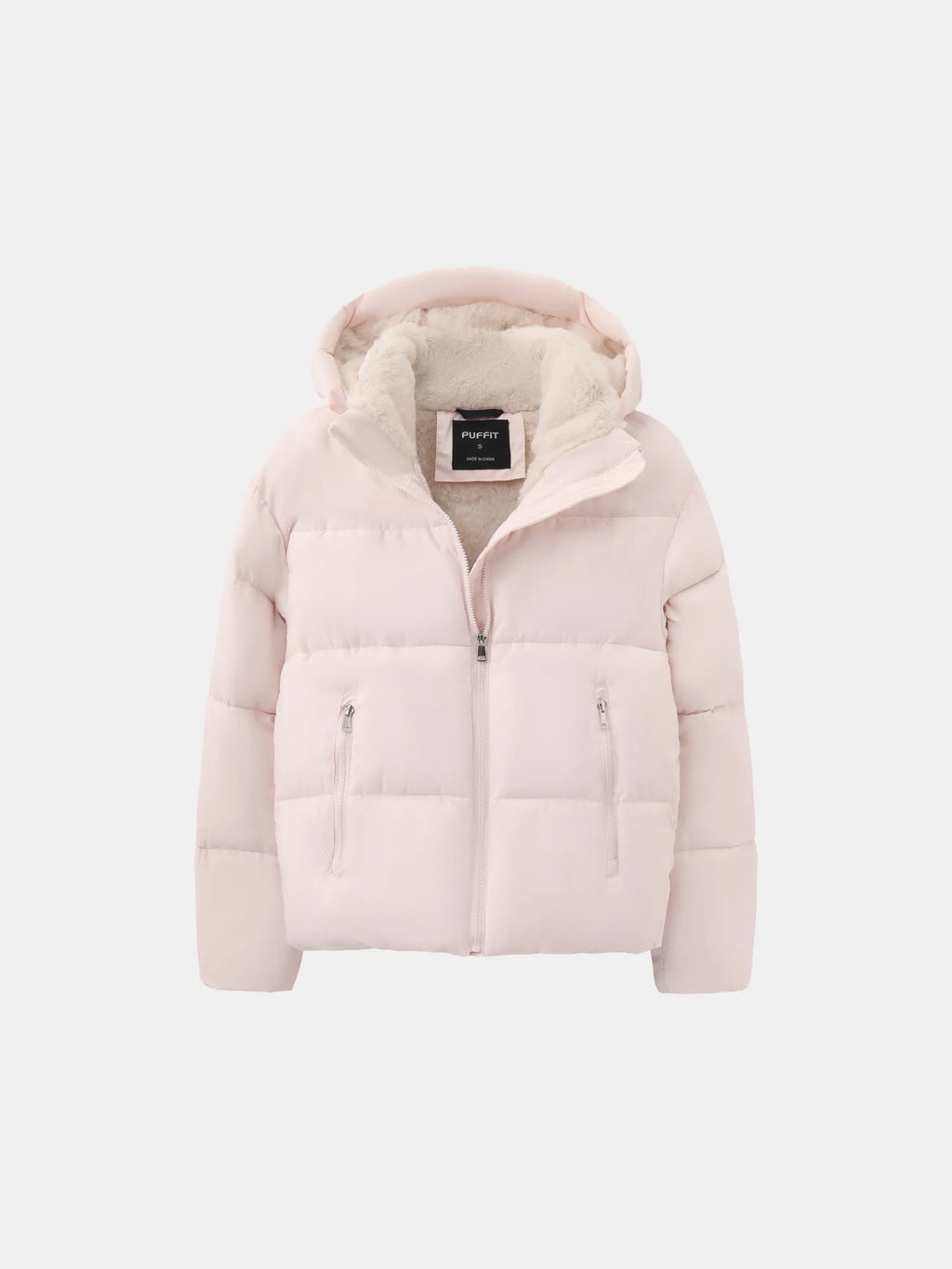 Amore | Chaqueta acolchada corta para mujer con capucha desmontable - Abrigo de invierno cálido con forro de pelo sintét