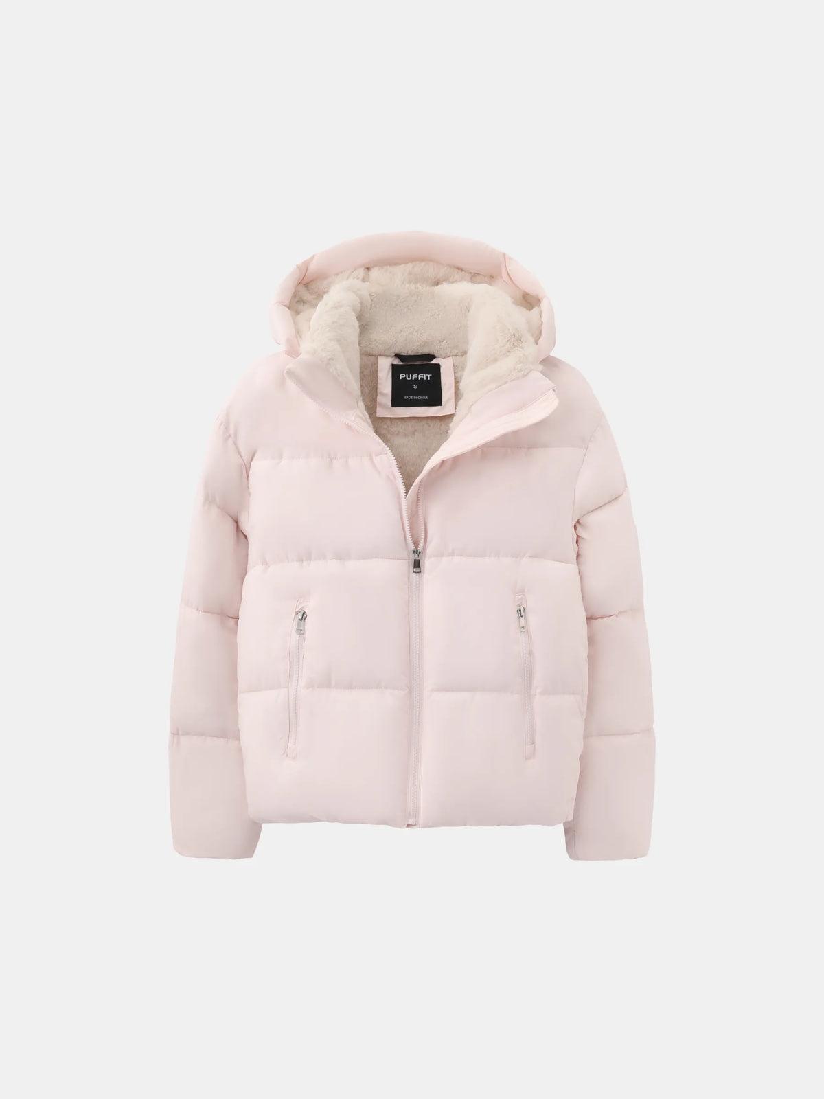 Amore | Chaqueta acolchada corta para mujer con capucha desmontable - Abrigo de invierno cálido con forro de pelo sintét