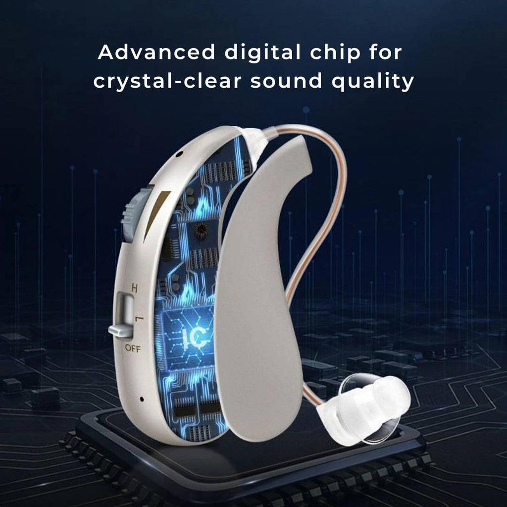 Amplificador auditivo digital recargable para sonido claro - Cómodo para adultos y mayores