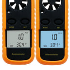 Anemómetro digital portátil con termómetro y pantalla LCD