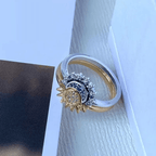 Anillo de plata 925 con diseño de luna y sol